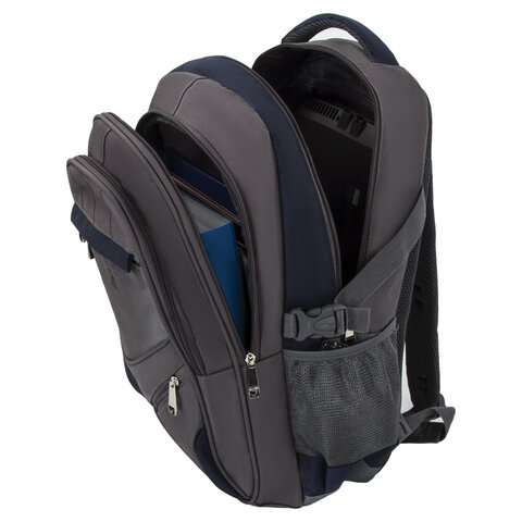 Рюкзак BRAUBERG «MainStream 1», 35 л, размер 45×32х19 см, ткань, серо-синий