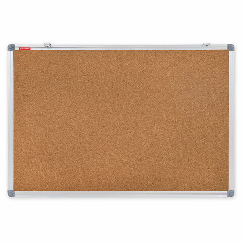 Доска пробковая для объявлений 60×90 см, алюминиевая рамка, BRAUBERG Extra