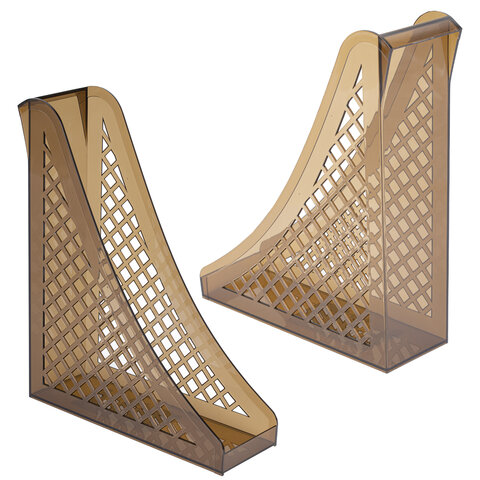 Лоток вертикальный для бумаг BRAUBERG ECO, 240×80х290 мм, сетчатый, дымчатый