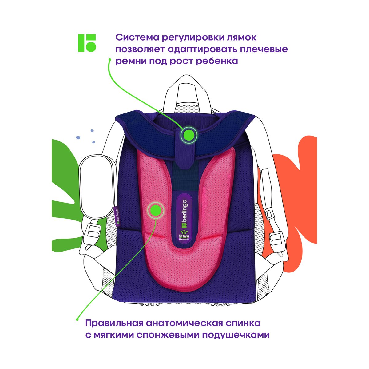 Ранец Berlingo Expert «Jolly kitty» 37×28×16см, 2 отделения, 2 кармана, анатомическая спинка