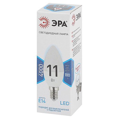 Лампа светодиодная ЭРА STD LED B35-11W-840-E14 E14 / Е14 11Вт нейтрал. свeт