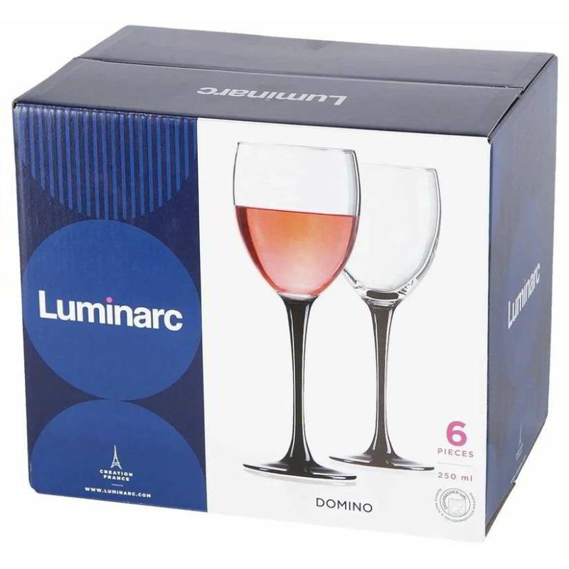 Набор бокалов для вина LUMINARC Домино, стекло, 6шт/наб, V=250мл, H8169