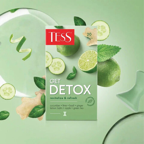 Чай Tess Get Detox revitalize&refresh зеленый 20 пакетиков