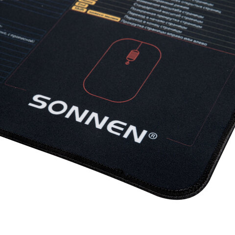 Коврик для мыши и клавиатуры с полезными комбинациями большой SONNEN «HOT KEYS»800×400х3 мм513961