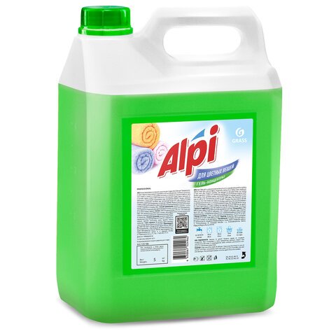 Средство для стирки жидкое 5 кг GRASS ALPI, для цветных тканей, нейтральное, концентрат, гель