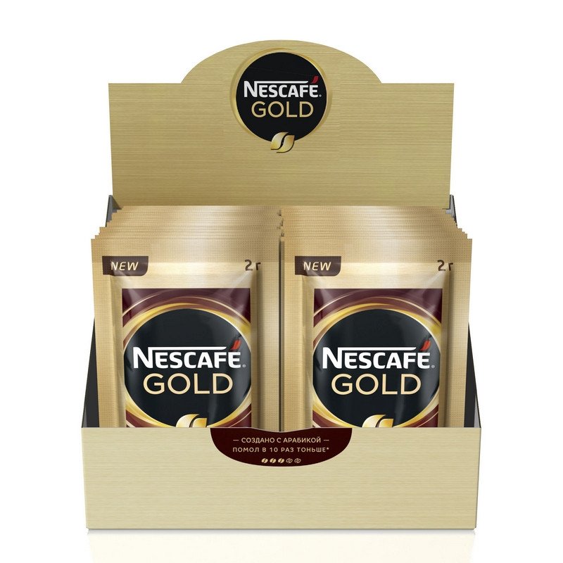 Кофе порционный растворимый Nescafe Gold 30 пакетиков по 2 г арт ...