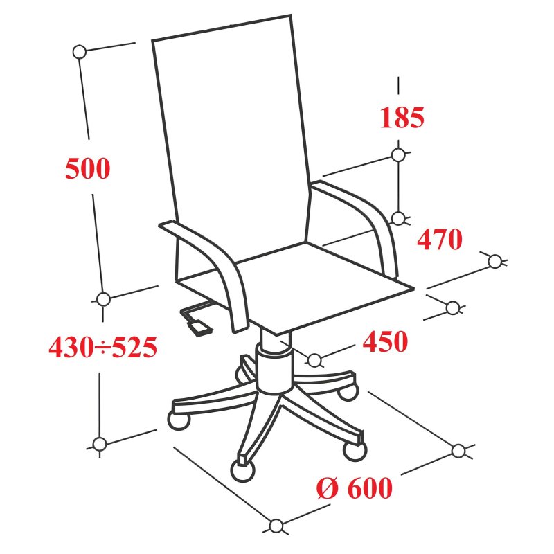Кресло EChair-304LT TC ткань черн/сетка серый, хром