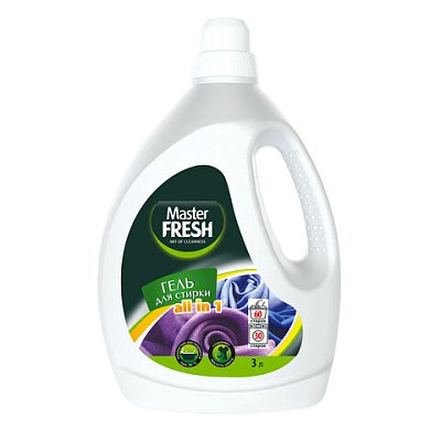 Гель для стирки для всех типов тканей 3 л MASTER FRESH «ALL IN 1», универсальный