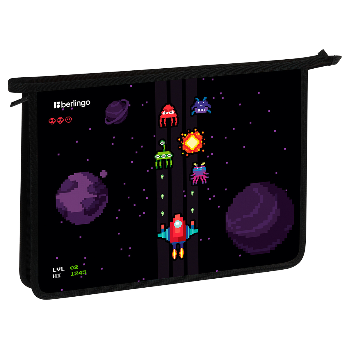 превью Папка для тетрадей 1 отделение, А4 Berlingo «Space Battle», 340×245×40 мм, пластик, на молнии