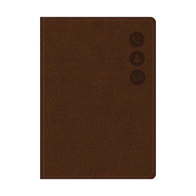 Телефонная книга А7, 64л., кожзам, OfficeSpace «Nebraska» коричневый с вырубкой