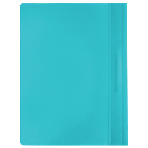 Скоросшиватель пластиковый BRAUBERG, А4, 130/180 мкм, бирюзовый, 228675