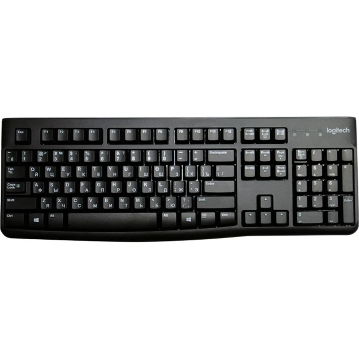 превью Клавиатура Logitech USB K120 ANSI EN/RU BLACK (920-002583)