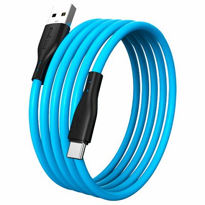 Кабель S21 USB – Type-C, 1 м, 3 А, SMARTBUY, для зарядки и передачи данных, синий, 93393
