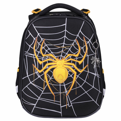 Ранец BRAUBERG PREMIUM, 2 отделения, с брелком, «Venomous spider», 3D панель, 38×29х16 см