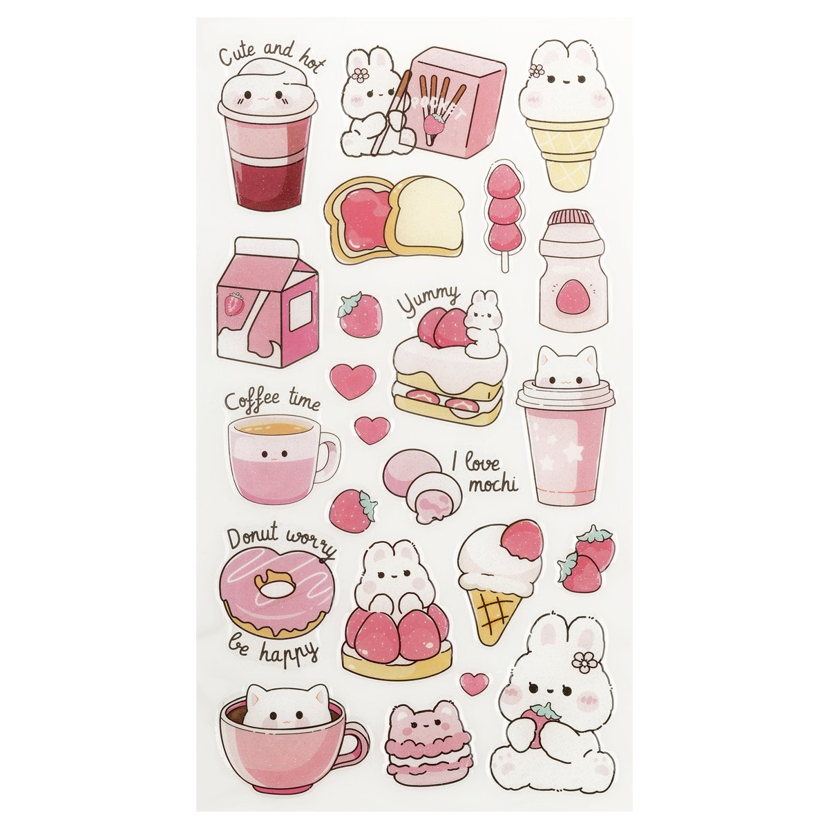 Наклейки гелевые MESHU «Sweet mood», 10×23 см, пакет европодвес