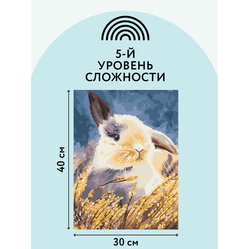 Картина по номерам на холсте ТРИ СОВЫ «Кролик», 30×40, с акриловыми красками и кистями