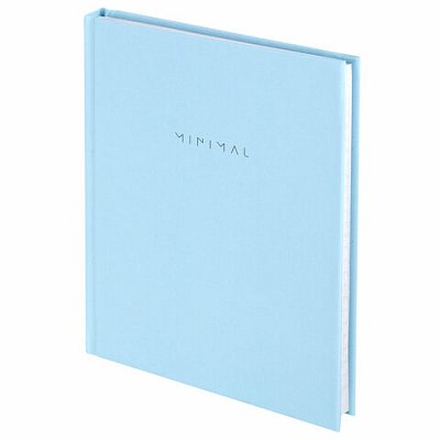 Блокнот МАЛЫЙ ФОРМАТ 110×147 мм, А6, 80 л., твердый, клетка, BRAUBERG «Minimal», голубой