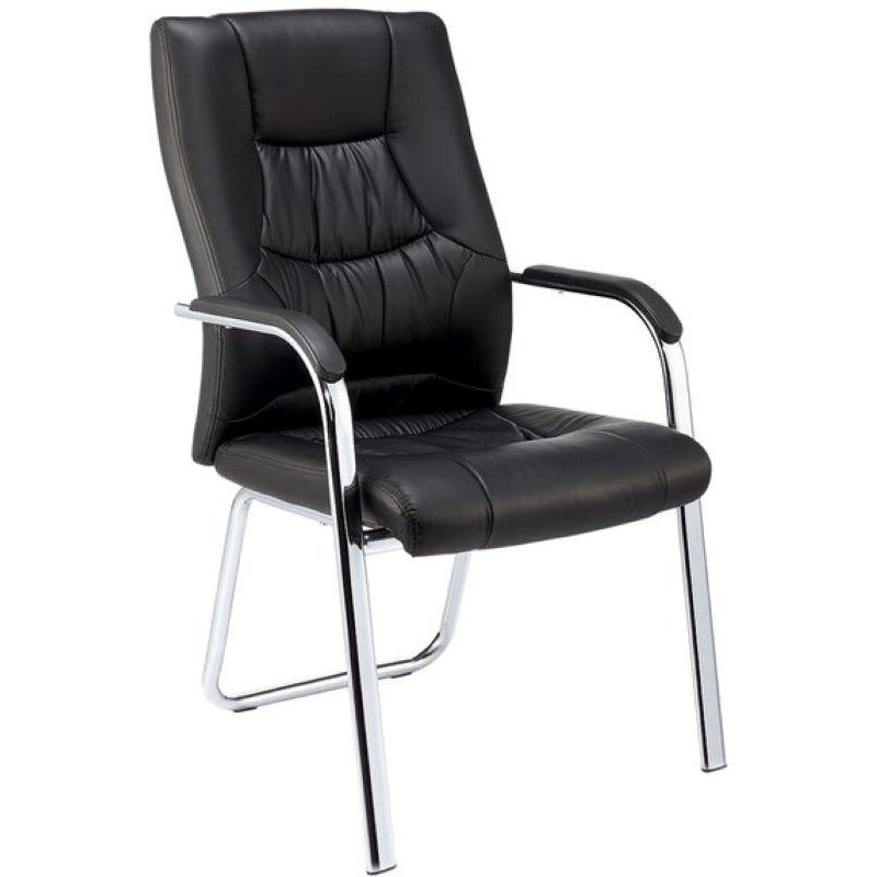 Конференц-кресло Easy Chair 807 VPU черное (искусственная кожа/металл хромированный)