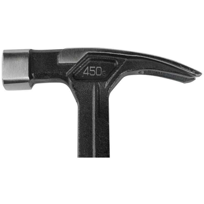 Молоток-гвоздодер цельнокованый 450 г, магнит,3х-комп. ручка, BERGER BG1527