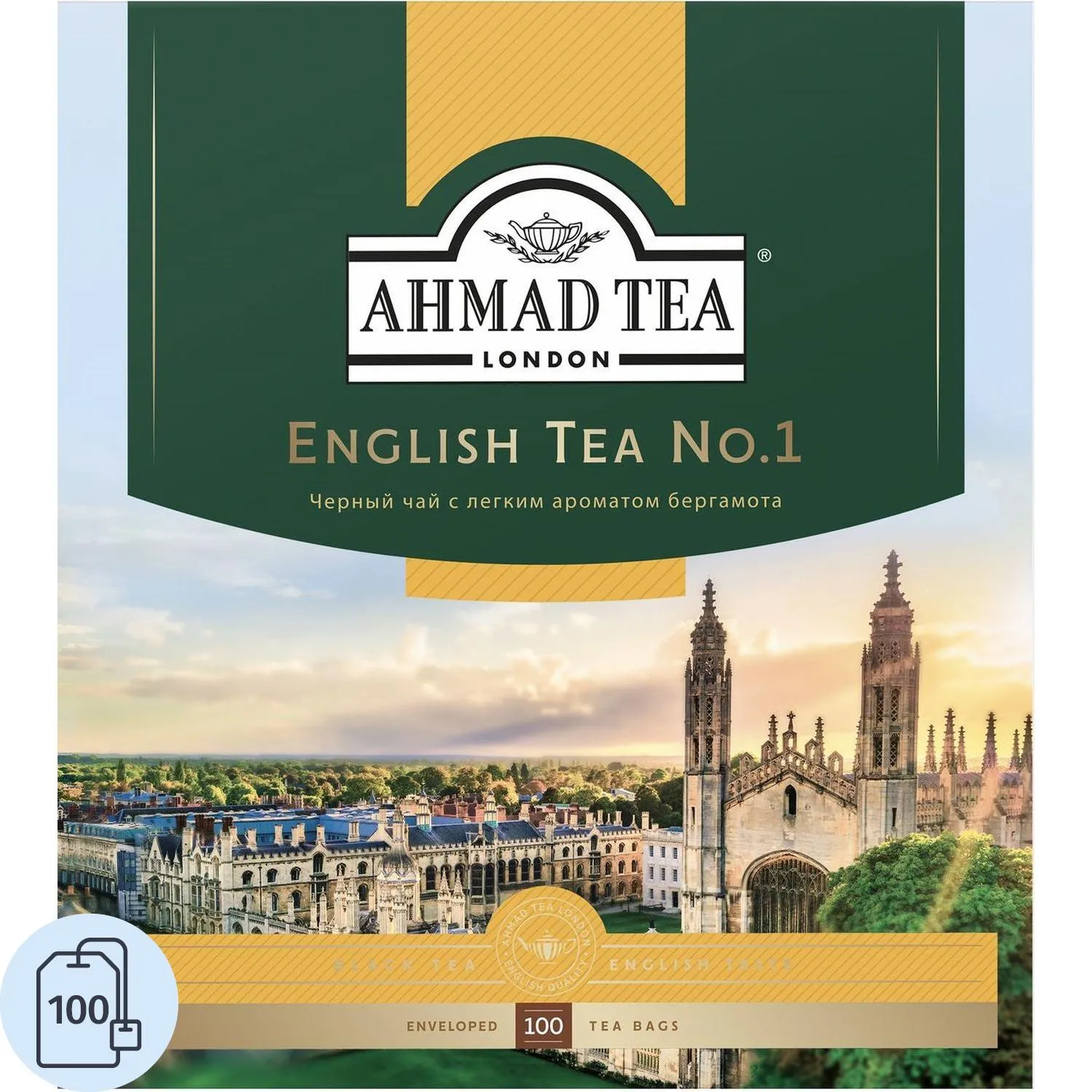 превью Чай чёрный Ahmad Tea English №1 100 пакетиков (бергамот)