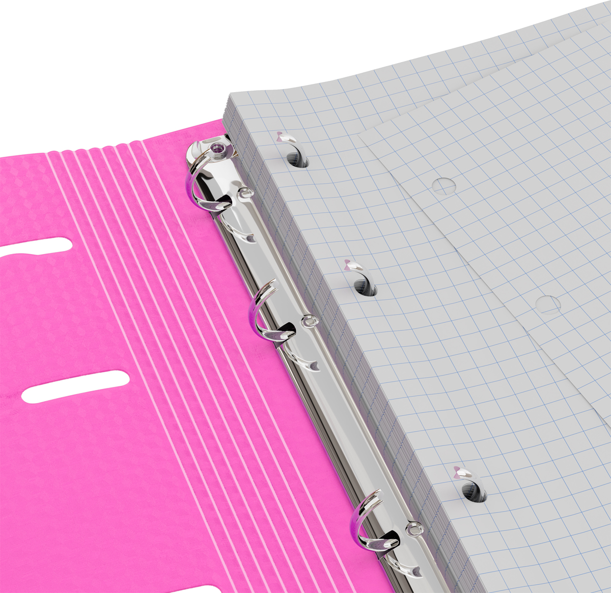 Тетрадь на кольцах А5, 120л., BG «Neon», пластиковая обложка, розовый, с резинкой