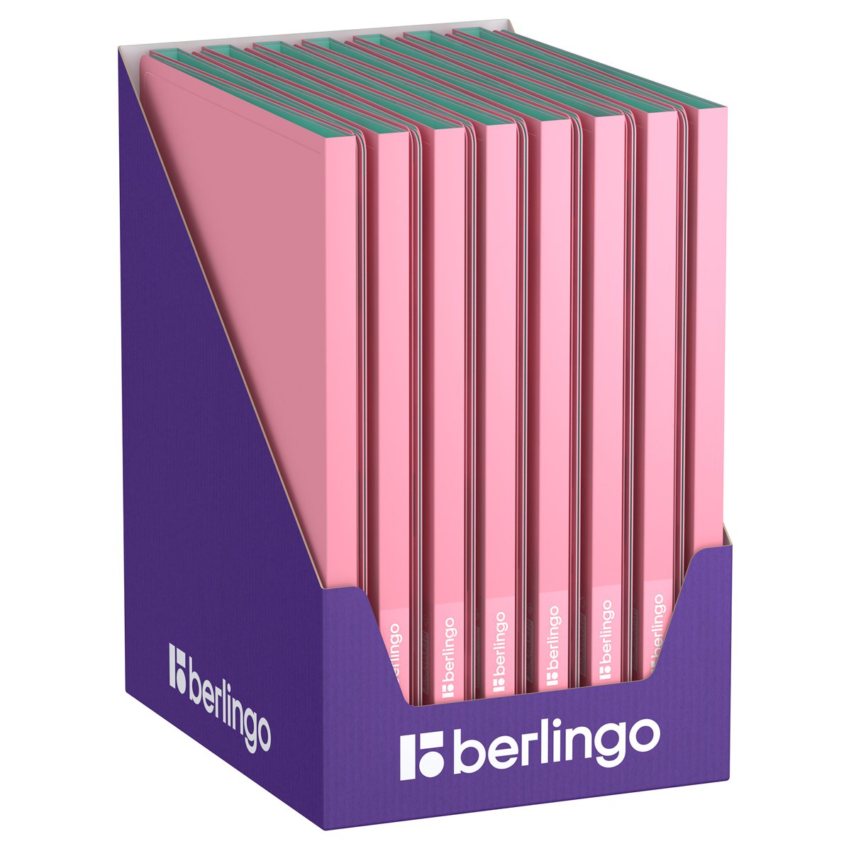 Папка с 20 вкладышами Berlingo «Haze», 14мм, 600мкм, с внутр. карманом, розовая, софт-тач