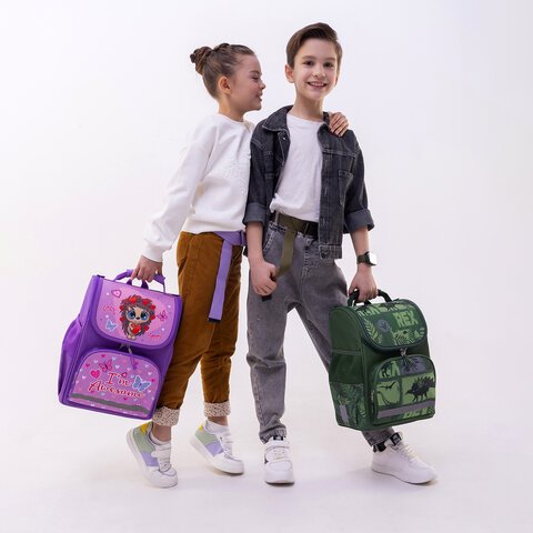 Ранец ПИФАГОР BASIC, 1 отделение, 3 кармана, эргономичная спинка, «Awesome», 35×28х18 см