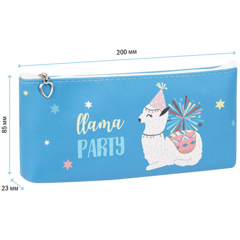 Пенал, 200×85×23 ArtSpace «Lama party», искусственная кожа