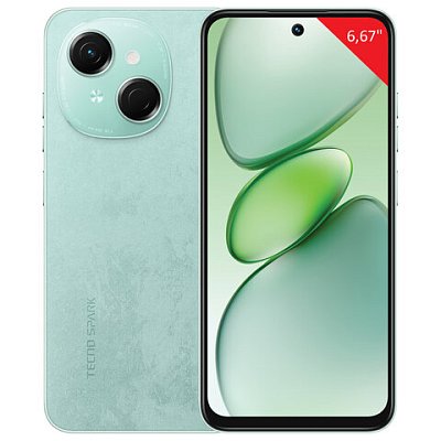 Смартфон TECNO SPARK GO 1, 2 SIM, 6.67", 4.5 G, 13/8 Мп, 4/128 ГБ, зеленый, пластик, TCN-KL4.4.128. GN
