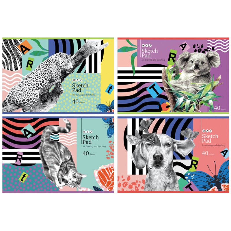 превью Альбом для рисования 40л., А4, на скрепке BG «Animal picture»