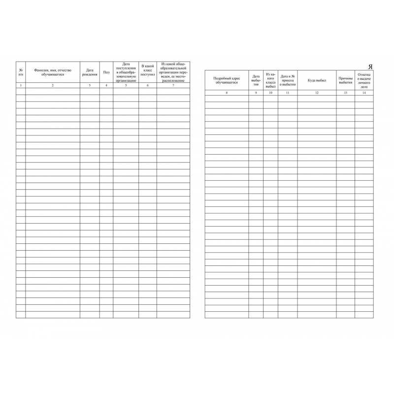 Алфавитная книга записи обучающихся Учитель-Канц (А4, 160 листов)