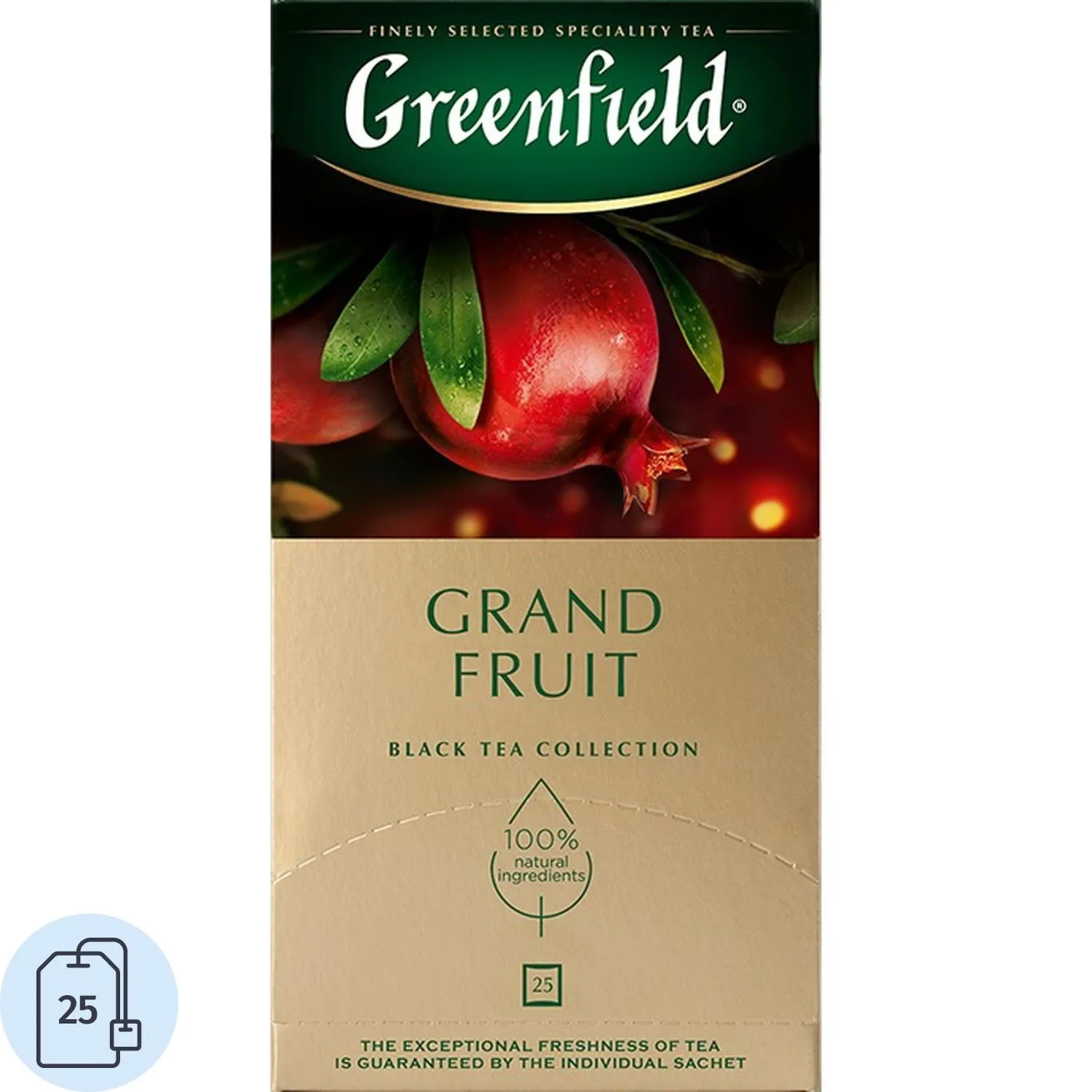 Чай чёрный Greenfield Grand Fruit 25 пакетиков (розмарин, гранат)