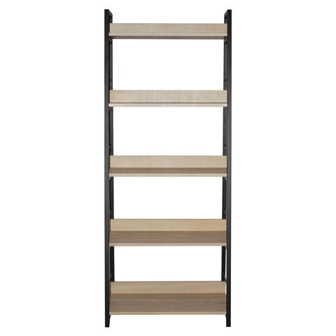 Стеллаж на металлокаркасе BRABIX «LOFT SH-003»600×350х1500 мм5 полокцвет дуб натуральный641236