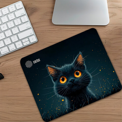 Коврик для мыши CACTUS «Black Cat», 250×200x3 мм
