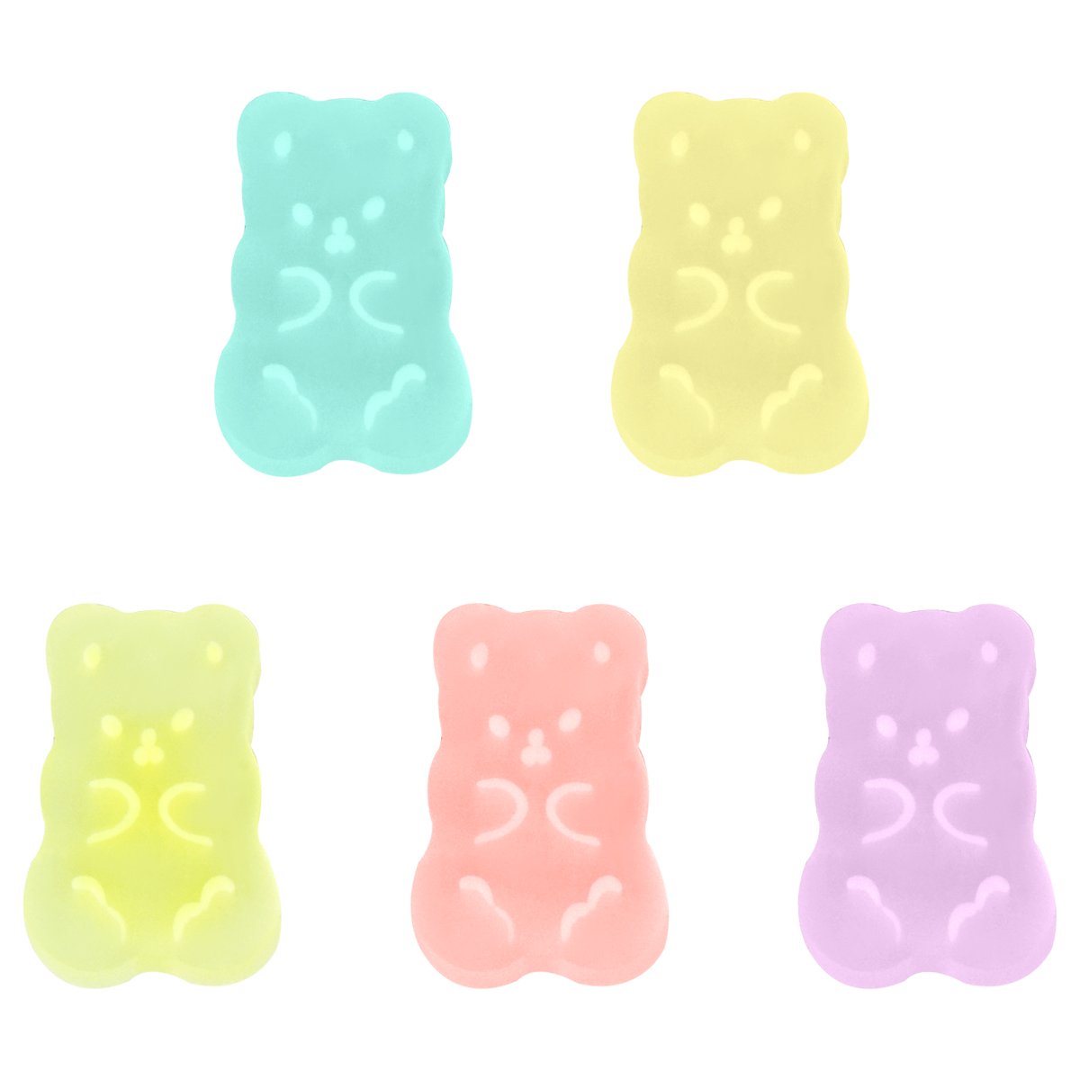 Набор ластиков MESHU «Candy Bear» 5шт., ПВХ, 20×15×9мм