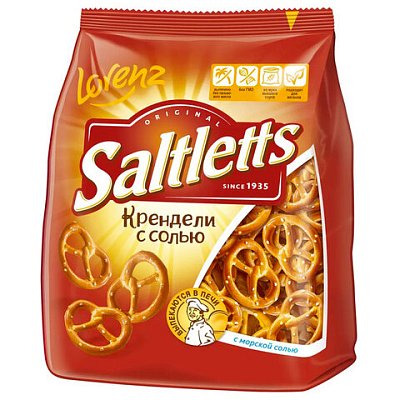Крендели-мини с солью Lorenz SALTLETTS Классические, 150 г