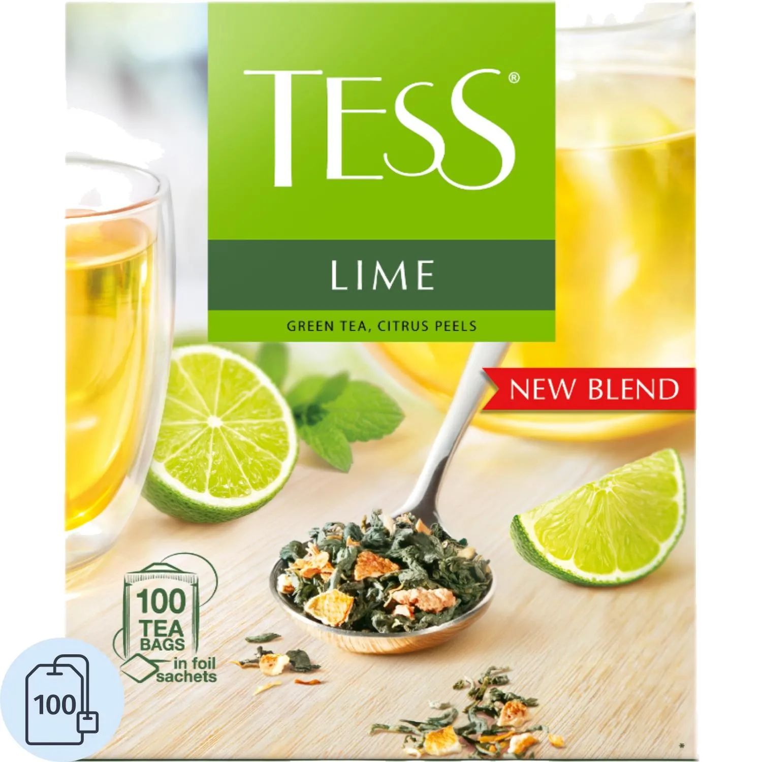 превью Чай зелёный Tess Lime Citrus peels 100 пакетиков