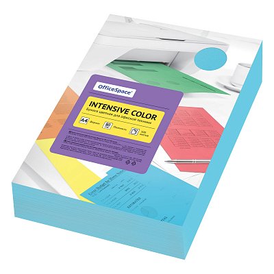 Бумага цветная OfficeSpace «Intensive Color», А4, 80г/м², 500л., (голубой)