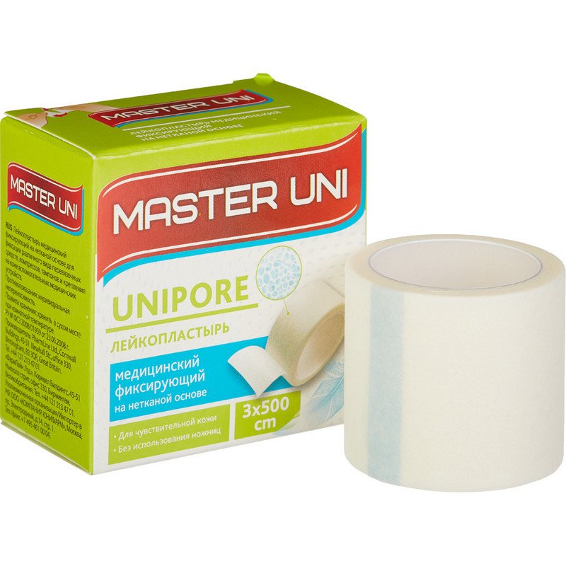 Пластырь в катушке Master Uni 3 х 500 см, нетканая основа арт. 70514 ...