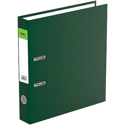 Папка-регистратор СТАММ «Офис», 50мм, бумвинил, зеленая