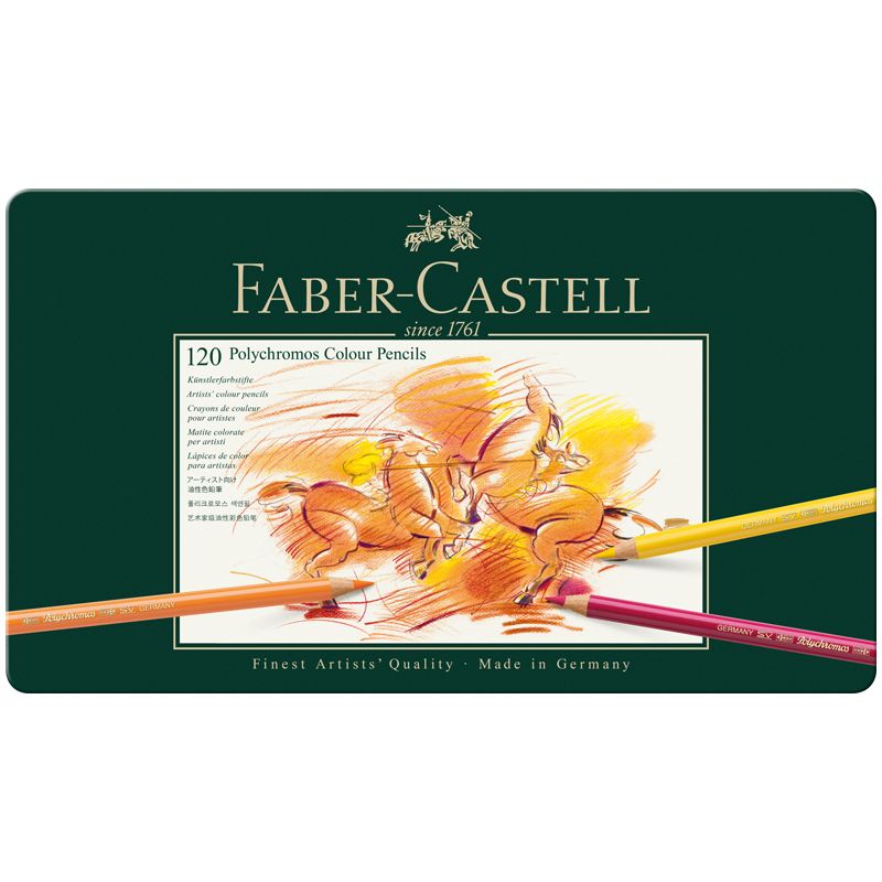 превью Карандаши цветные художественные Faber-Castell «Polychromos» 120цв., заточен., метал. коробка