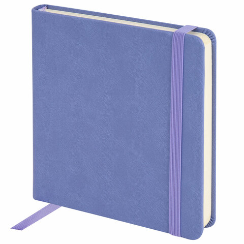 превью Скетчбук, слоновая кость 140 г/м2 120×120 мм, 80 л., КОЖЗАМ, резинка, BRAUBERG ART CLASSIC, пастель сиреневый