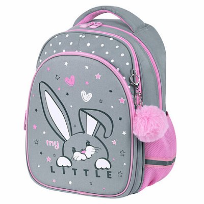 Рюкзак BRAUBERG OPTIMA, 2 отделения, с брелоком, «Curious bunny», 36×27х18 см