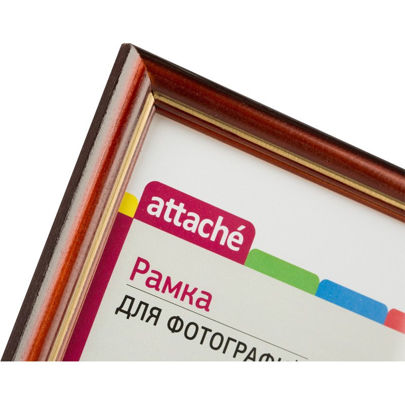 Рамка Attache деревянный багет (17мм, коньяк, лак с золотом, защитное стекло, 21х30)