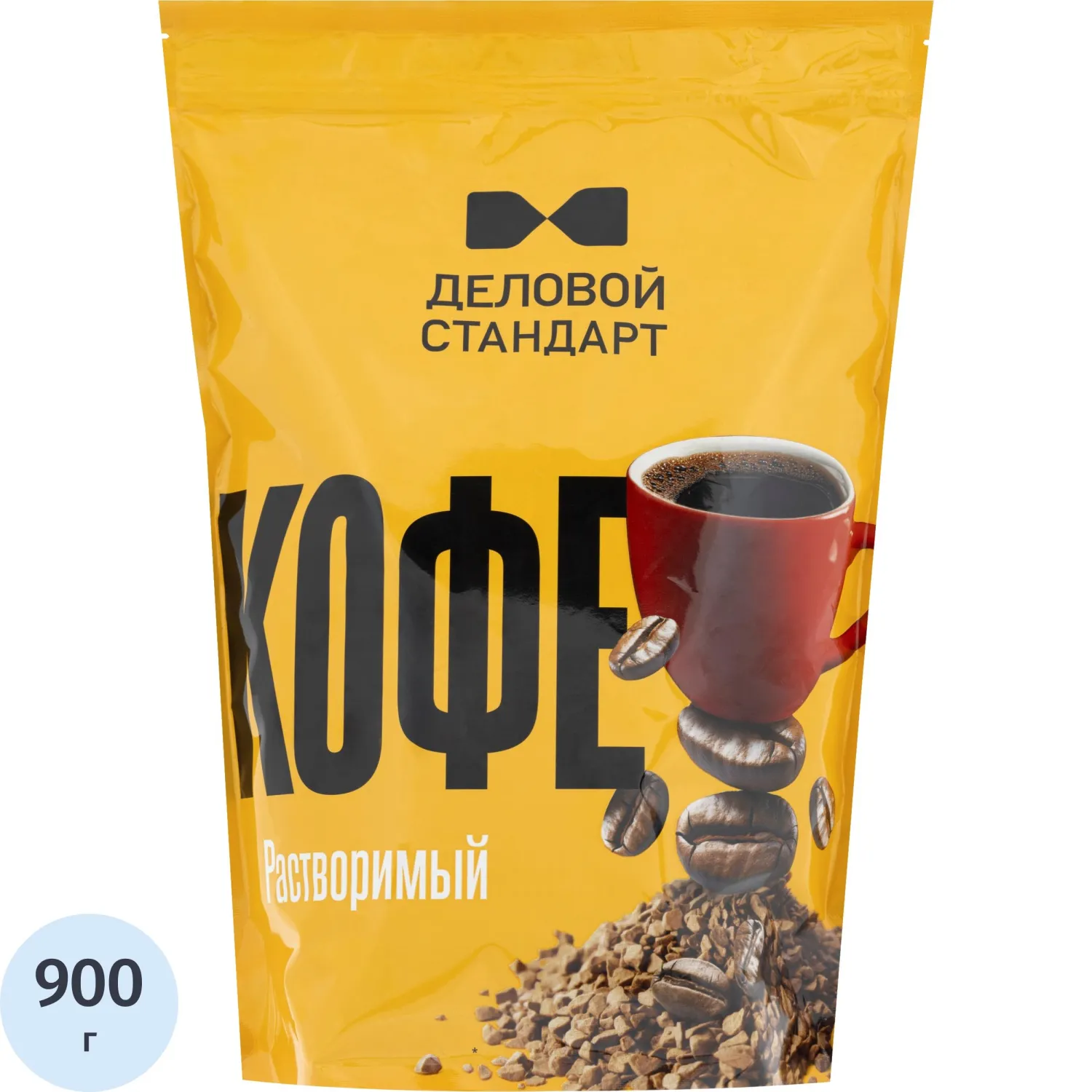 Кофе растворимый сублимированный Деловой Стандарт 900 г (пакет)