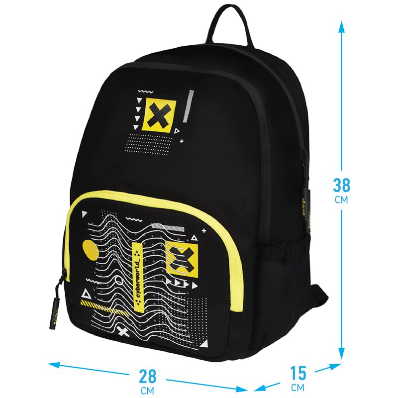 Рюкзак Berlingo Light «Cyber world» 39.5×28×16см, 2 отделения, 3 кармана, уплотненная спинка