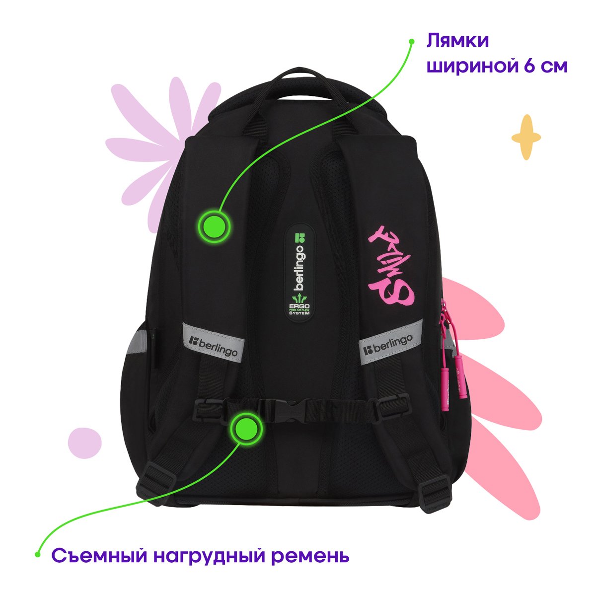 Рюкзак Berlingo Modern «Fashion bear» 38×30×18см, 3 отделения, 2 кармана, эргономичная спинка