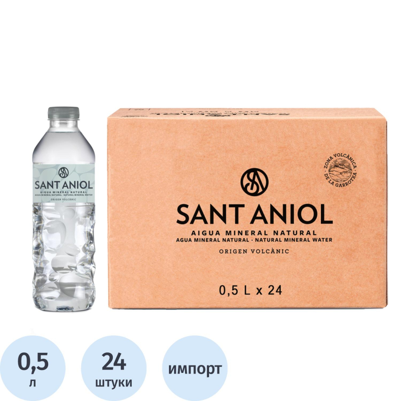 Вода минеральная Sant Aniol природ. стол. пит. негаз. пласт/бут, 0.5л