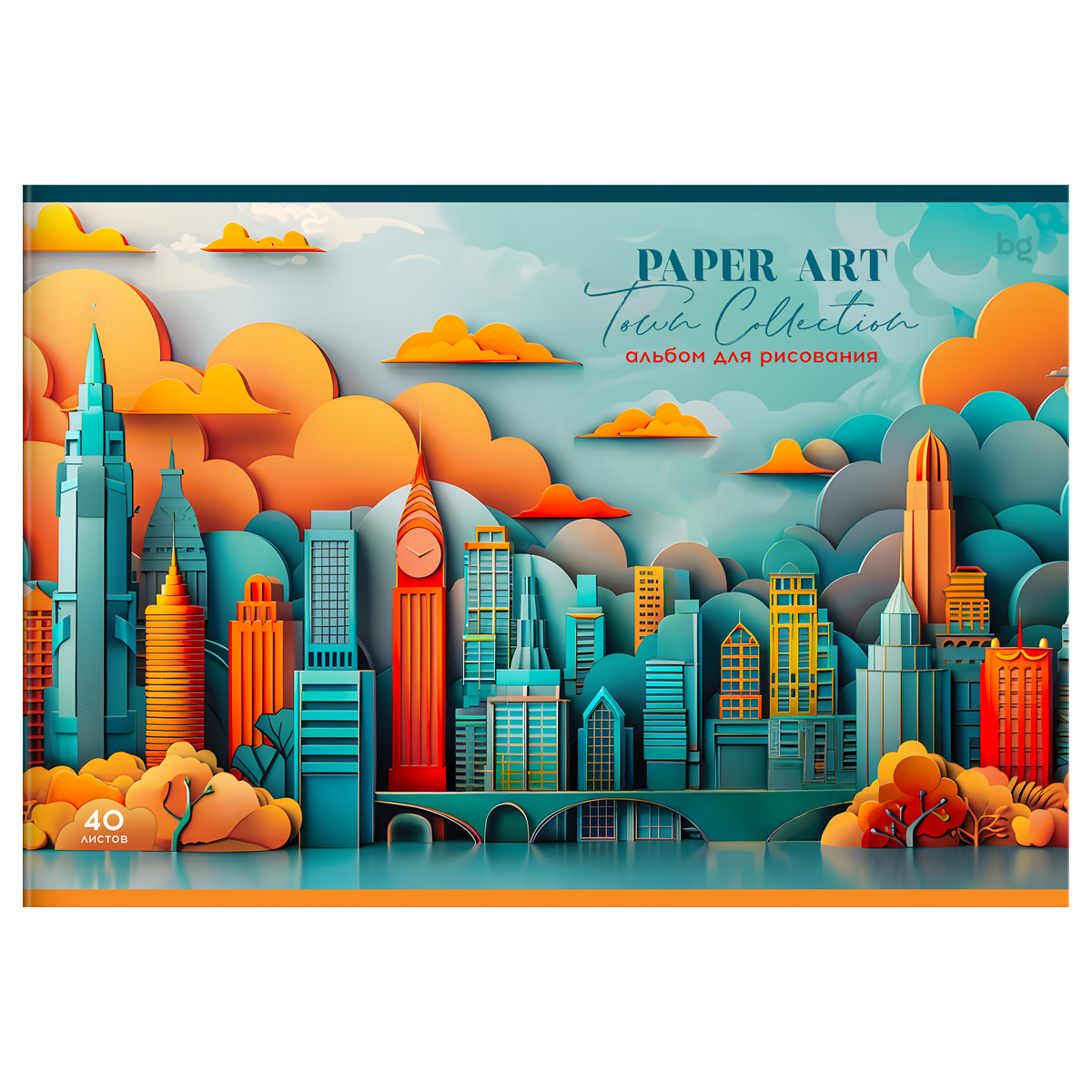 Альбом для рисования 40л., А4, на скрепке BG «Paper art», выб. лак