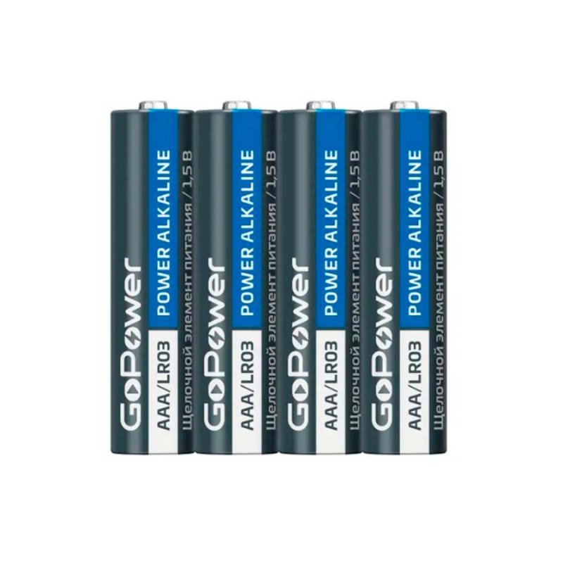 Батарейка GoPower LR03 AAA 4шт/бл Alkaline 1.5V (4/48/576)